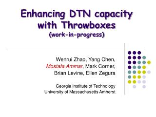 Enhancing DTN capacity with Throwboxes (work-in-progress)