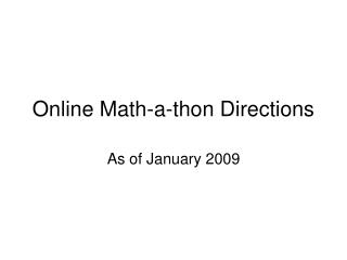 Online Math-a-thon Directions