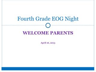 Fourth Grade EOG Night