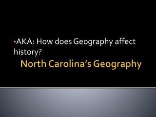 North Carolina’s Geography
