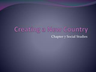 Creating a New Country