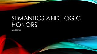 Semantics and logic honors