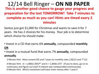12/14 Bell Ringer – ON NB PAPER
