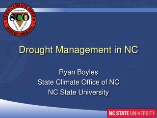 Drought Management in NC