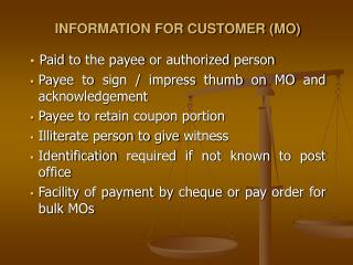 INFORMATION FOR CUSTOMER (MO)