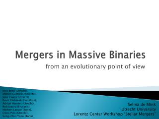 Mergers in Massive Binaries