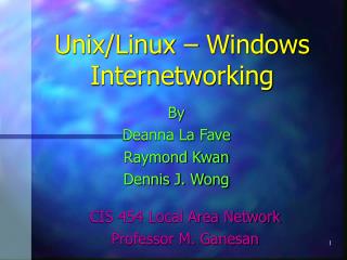 Unix/Linux – Windows Internetworking