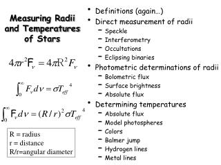 Measuring Radii and Temperatures of Stars