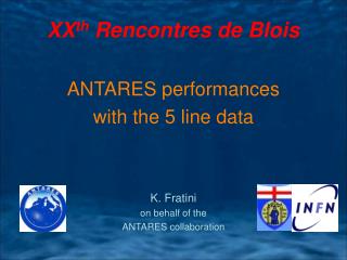 ANTARES performances with the 5 line data