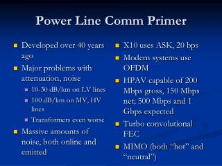Power Line Comm Primer
