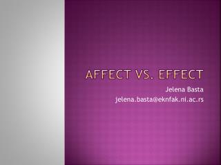 Affect vs. effect