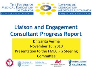 Liaison and Engagement Consultant Progress Report