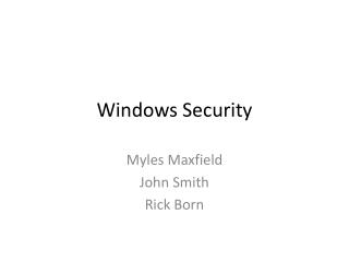 Windows Security