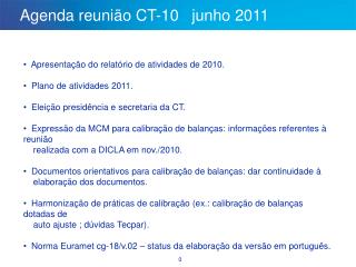 Agenda reunião CT-10 junho 2011