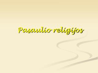 Pasaulio religijos