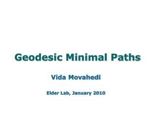 Geodesic Minimal Paths