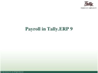 Payroll in Tally.ERP 9