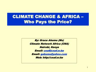 CLIMATE CHANGE &amp; AFRICA – Who Pays the Price?