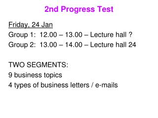 2nd Progress Test