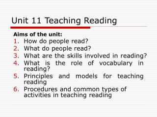 Unit 11 Teaching Reading