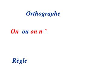 Orthographe