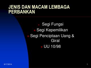 JENIS DAN MACAM LEMBAGA PERBANKAN