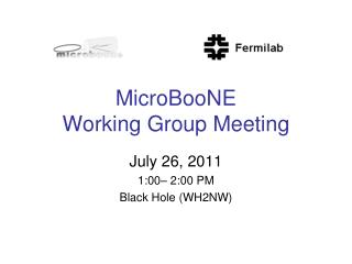 MicroBooNE Working Group Meeting