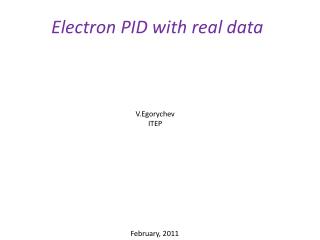 Electron PID with real data