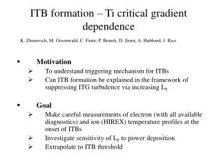 ITB formation – Ti critical gradient dependence
