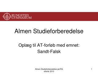 Almen Studieforberedelse