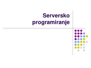 Serversko programiranje