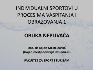 Cilj obuke neplivača