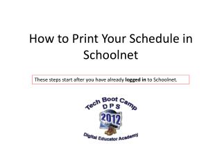 How to Print Your Schedule in Schoolnet