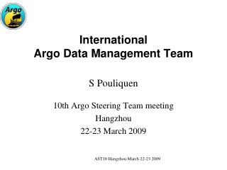 International Argo Data Management Team