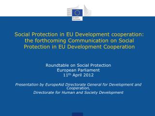 Roundtable on Social Protection European Parliament 11 th April 2012