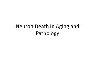 Neuron Death in Aging and Pathology
