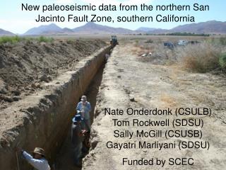 New paleoseismic data from the northern San Jacinto Fault Zone, southern California
