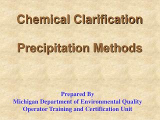 Chemical Clarification Precipitation Methods