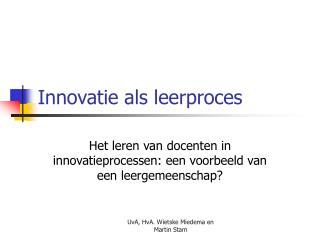 Innovatie als leerproces