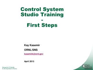 Control System Studio Training - First Steps