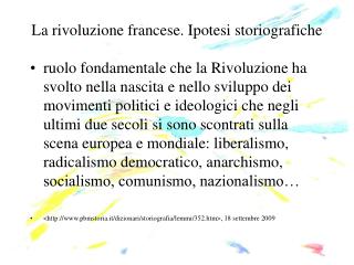 La rivoluzione francese. Ipotesi storiografiche