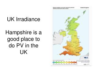 UK Irradiance Hampshire is a good place to do PV in the UK