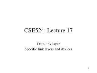 CSE524: Lecture 17