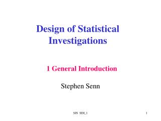 Design of Statistical Investigations