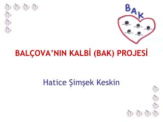 BALÇOVA’NIN KALBİ (BAK) PROJESİ Hatice Şimşek Keskin