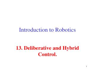 Introduction to Robotics