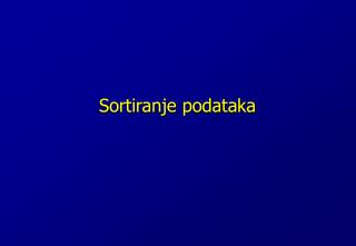 Sortiranje podataka