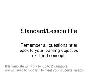 Standard/Lesson title