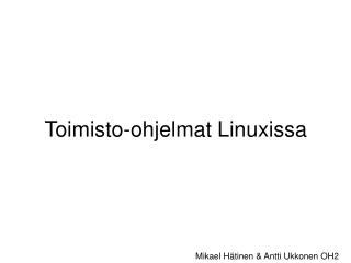 Toimisto-ohjelmat Linuxissa