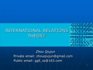 INTERNATIONAL RELATIONS THEORY